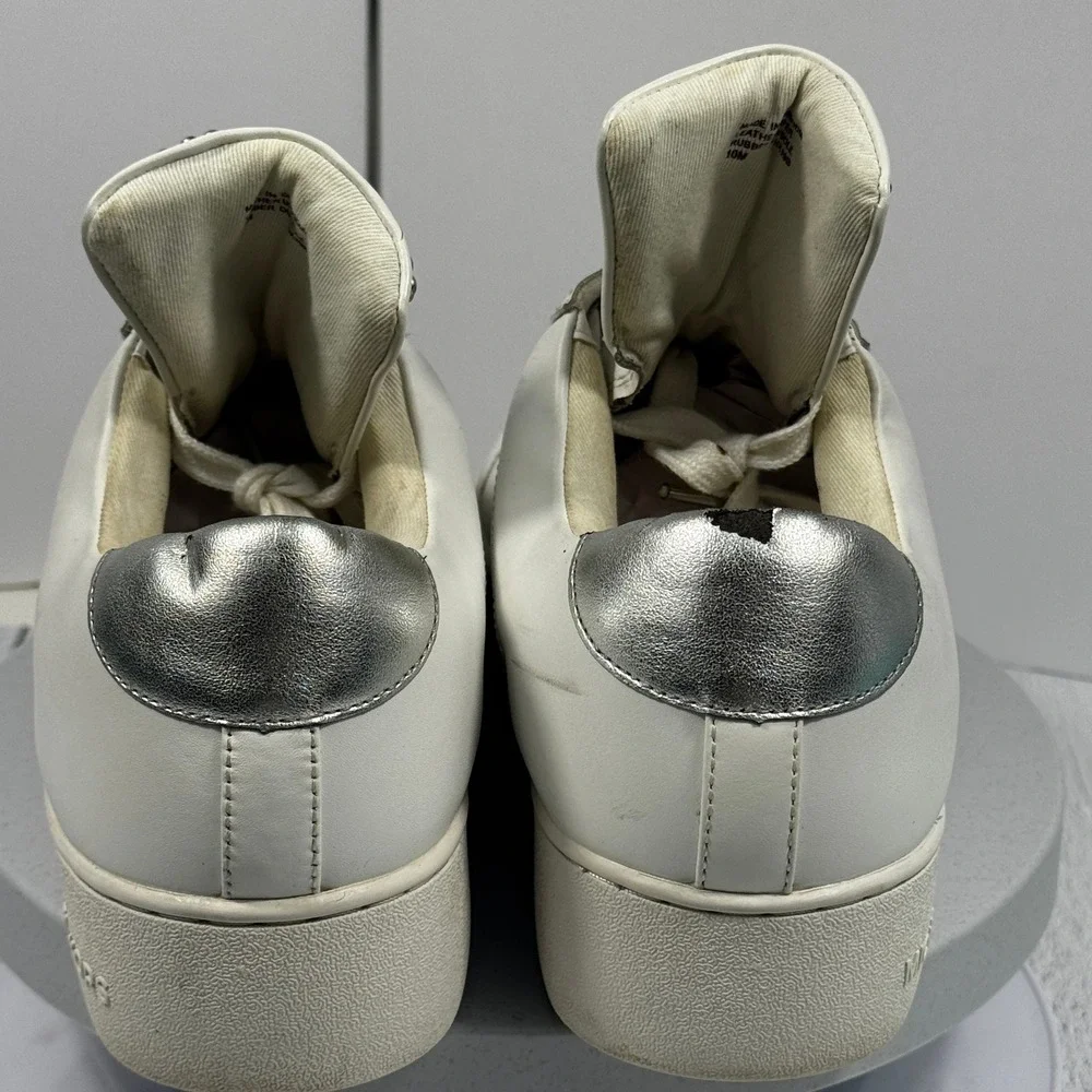Michael Kors Women‎ Sneakers 10M White Leather Studded Platform Lace Up